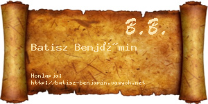 Batisz Benjámin névjegykártya